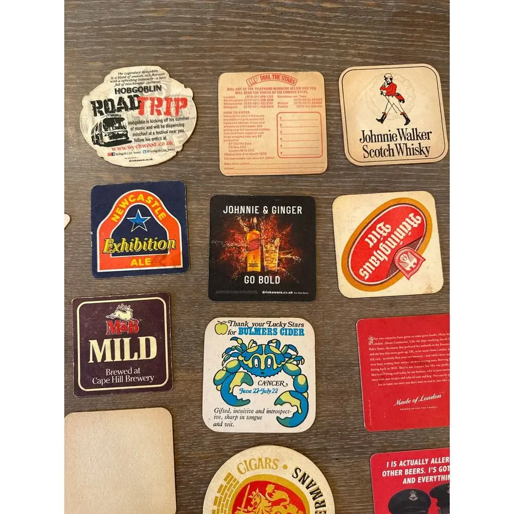 Lot of 21 European Coasters Vintage - Bar Collectible